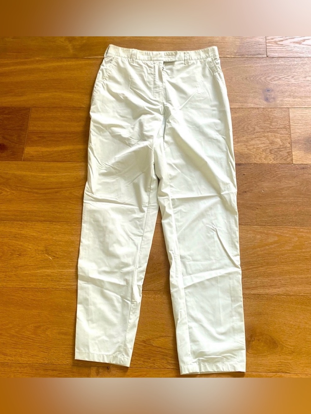 Prada Ivory Straight-Leg Pants 42IT
